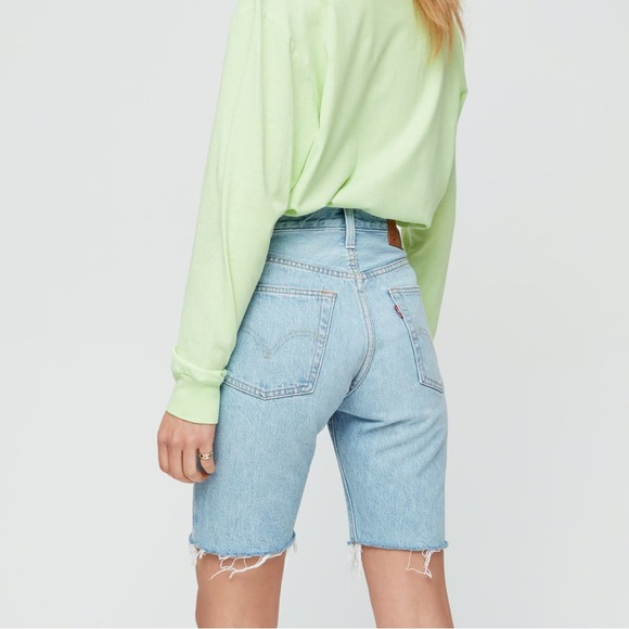 Shortened Levi’s 501 slouch denim shorts light blue - 27 - Picture 2 of 8